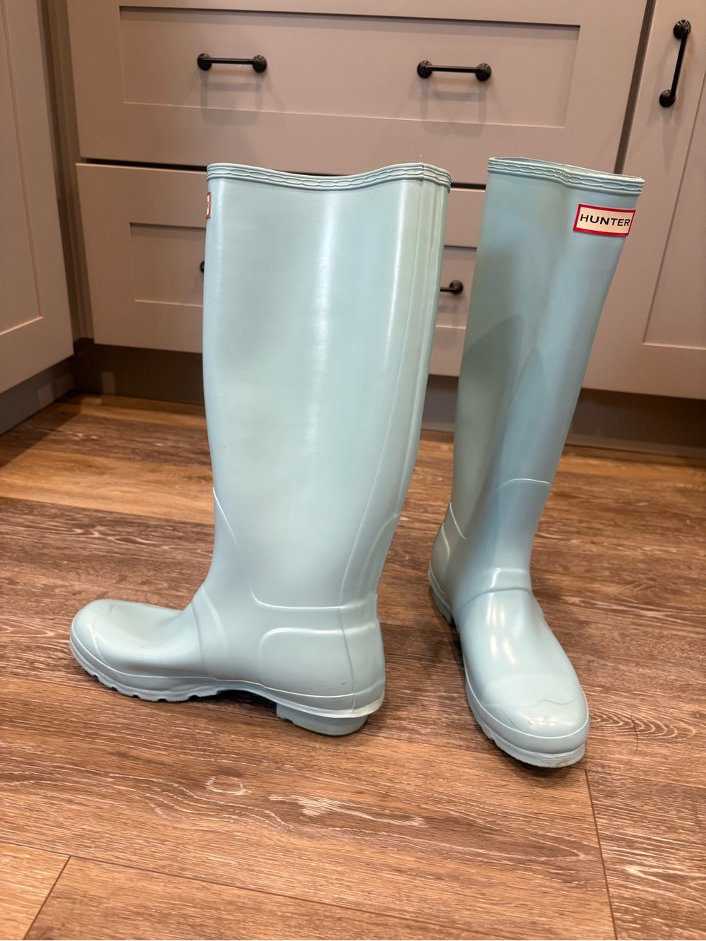 Hunter Tall Waterproof Rain Boots in Robins Egg Blue - Picture 3 of 14